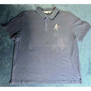 LACOSTE Navy Golf Embroidered Logo Slim Fit Polo Shirt 4XL